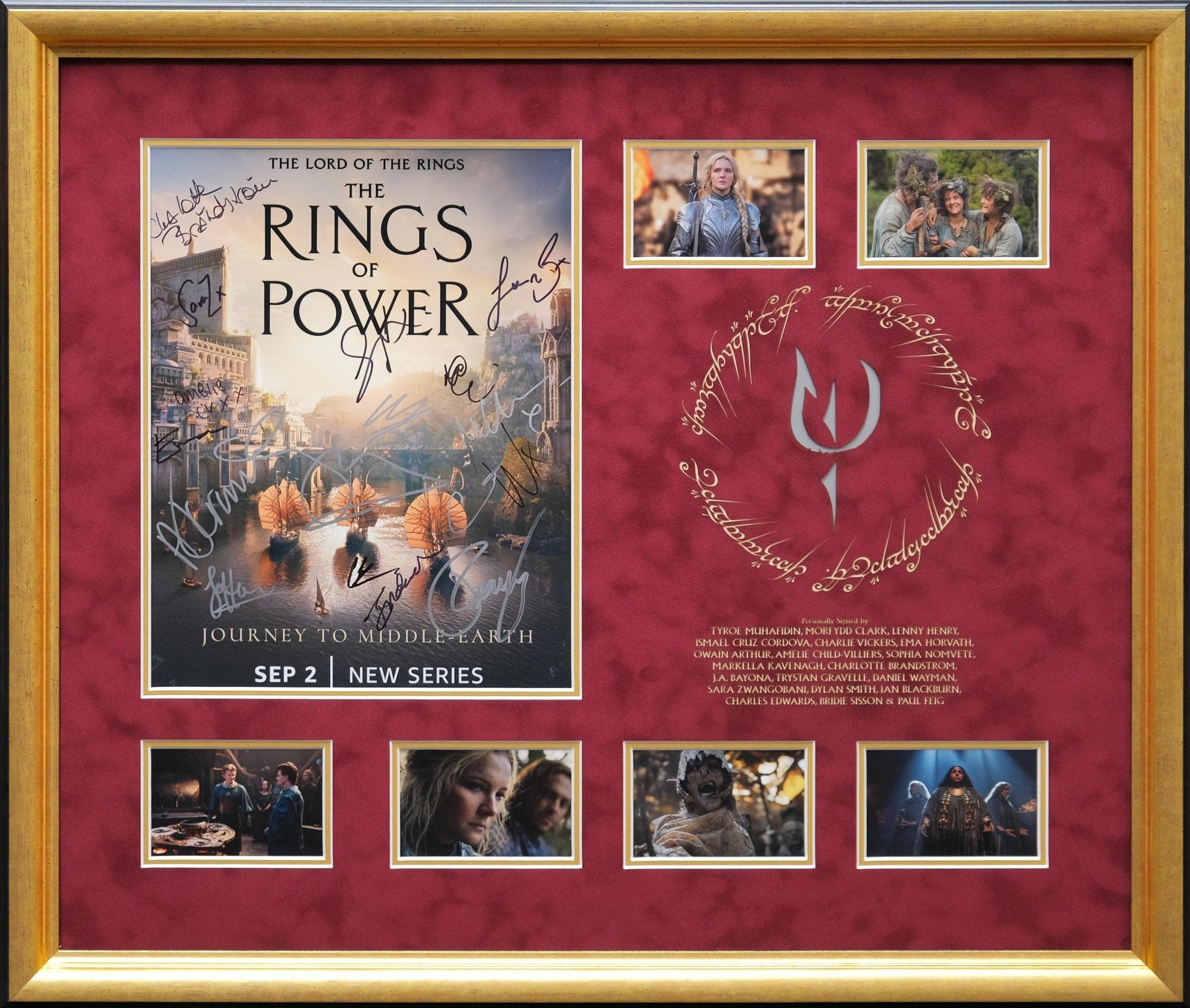 The Lord of the Rings Rings of Power Multi Signed Film Poster - Memorabilia Framers Shop